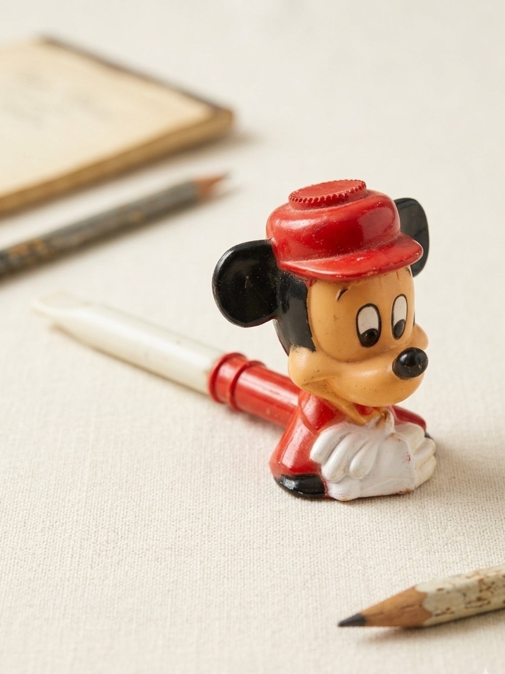 Vintage Mickey Mouse Bubble Pipe Toy Red Hat Plastic Disney Collectible